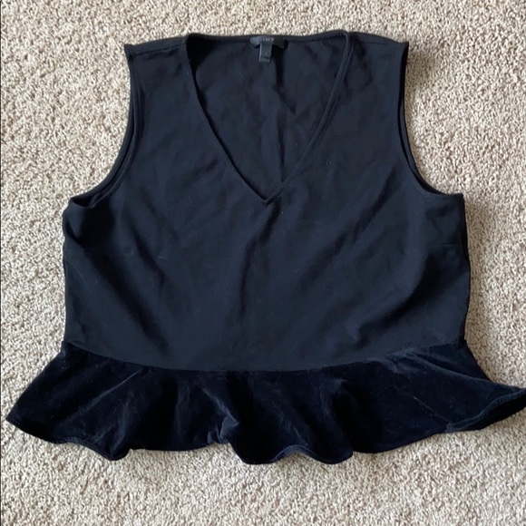 J Crew Velvet Peplum Top - Picture 1 of 5